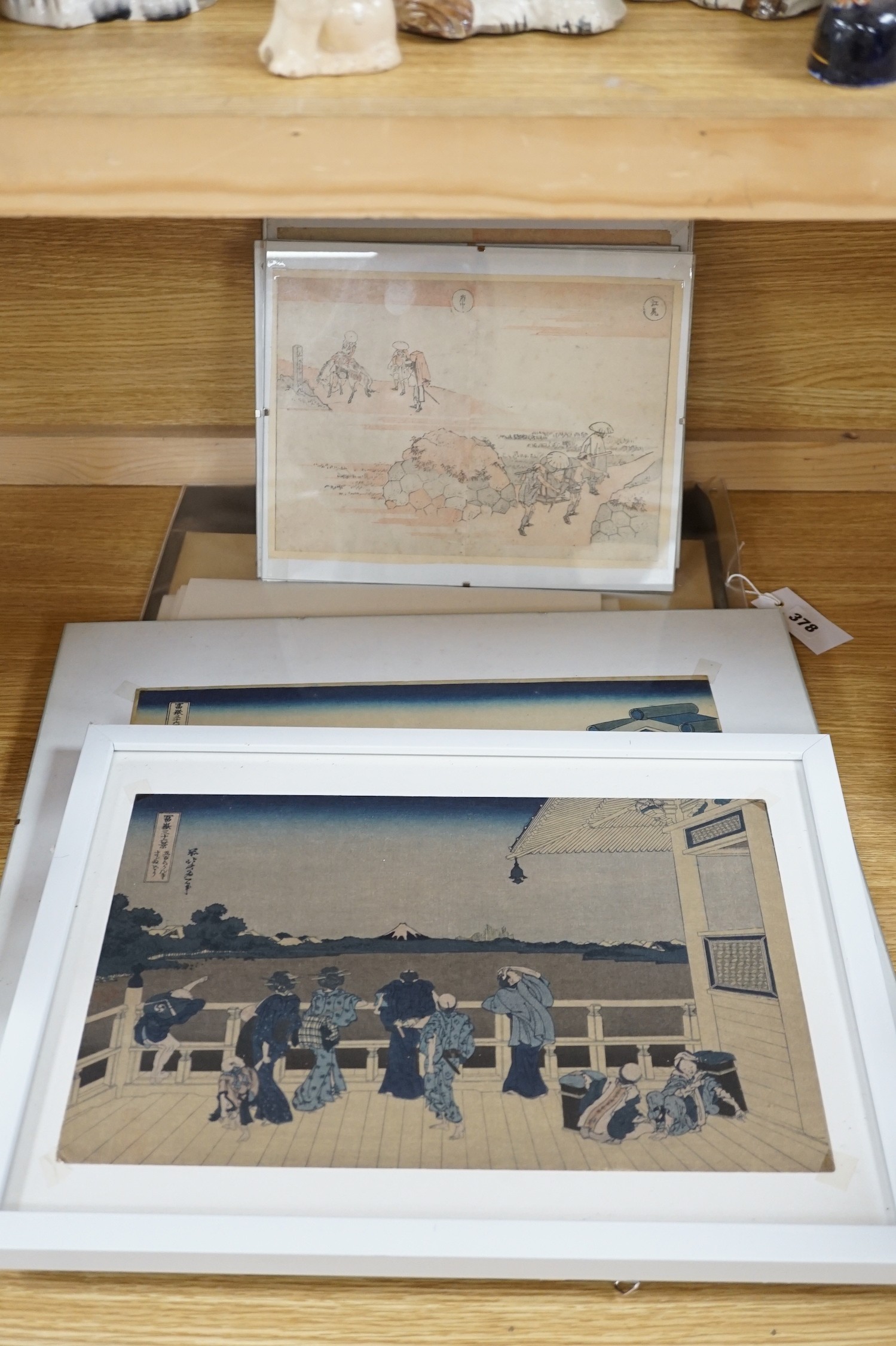 A collection of framed and mounted Japanese prints (approx. 15)